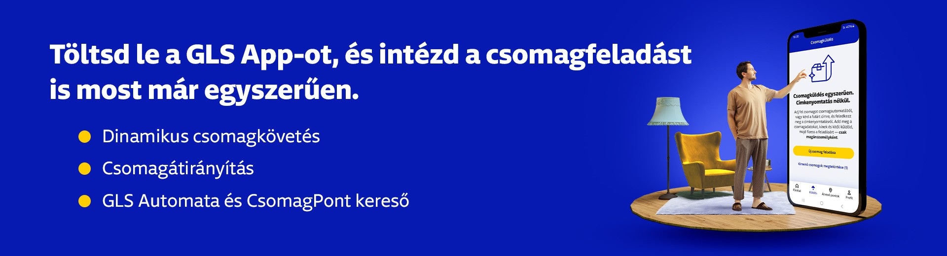 GLS Applikáció csomagfeladáshoz, csomag nyomon követéshez.