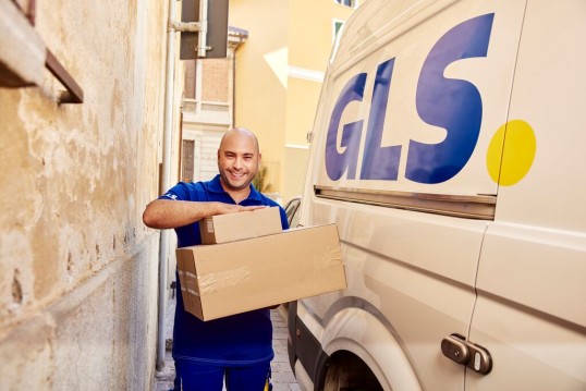 A GLS truck on the road